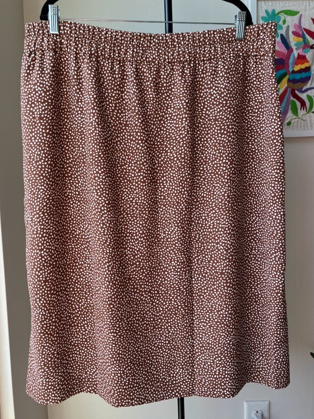 J. Crew Brown and White Dot Midi Skirts - Size XXL